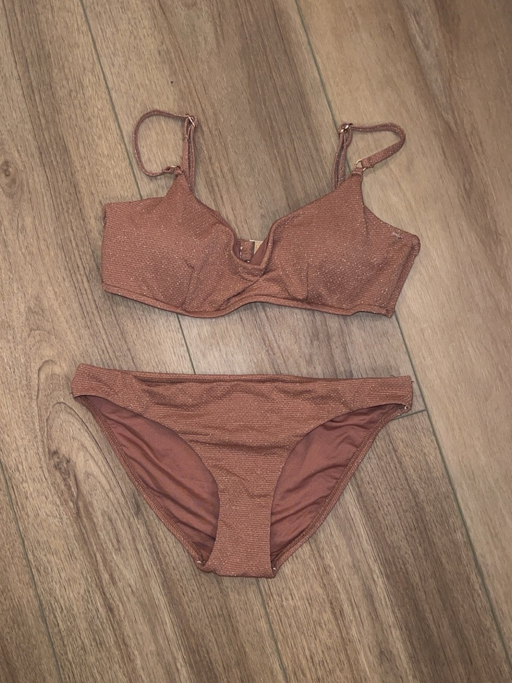 NWOT Seafolly Shimmery Rust Two-Piece Bikini